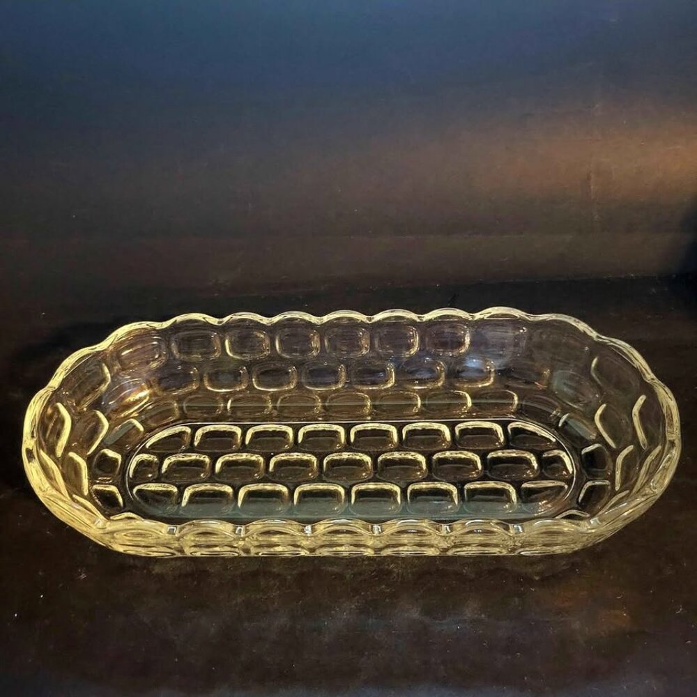 VTG Federal Glass Yorktown (also known as Colonial) Oblong Celery Or Relish Dish